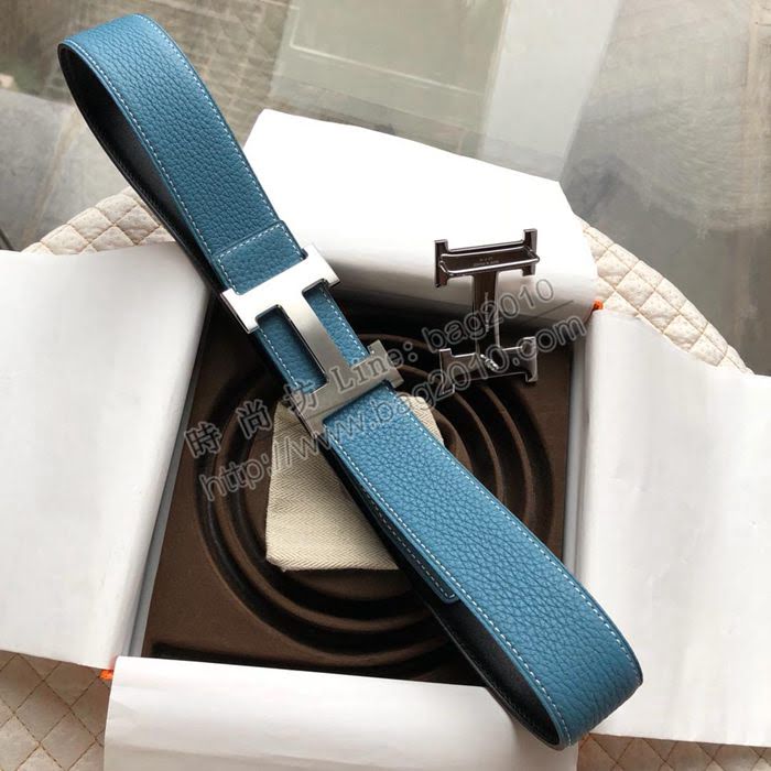 HERMES皮帶 雙面原版荔枝紋皮 愛馬仕男士腰帶  hgh1893